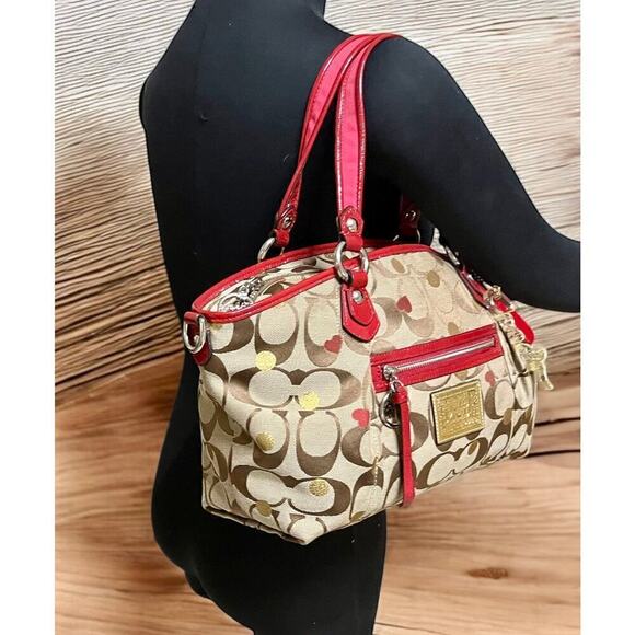 Coach 16295 Poppy Signature Lurex Rocker Secret Admirer Carryall & Wristlet - Picture 10 of 14